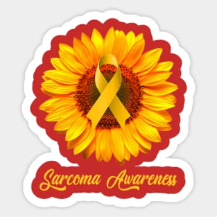 Sarcoma Awareness Sunflower Ribbon Sticker